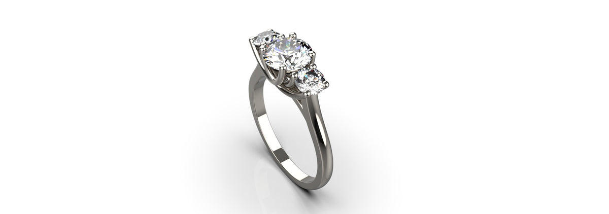 3 Stone 1ct and 0.25ct Engagement Ring (ENG-015)