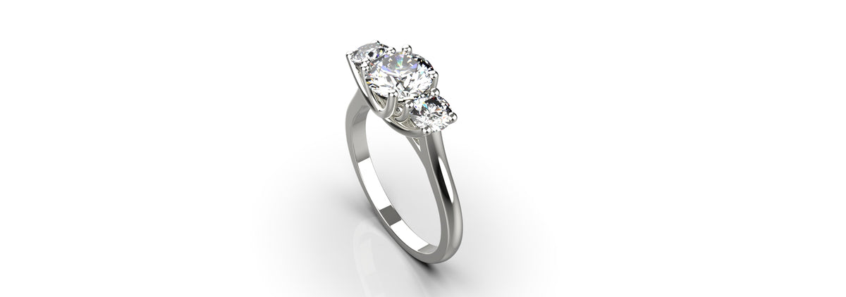 3 Stone 1ct and 0.25ct Engagement Ring (ENG-015)