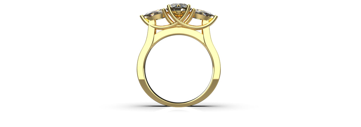 1ct Centre Stone and 2 Pear Stones Engagement Ring (ENG-024)