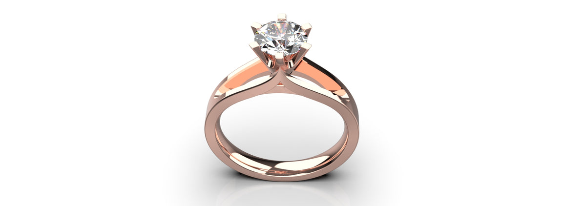 1ct Solitaire Split Shank Engagement Ring (DRS-008)
