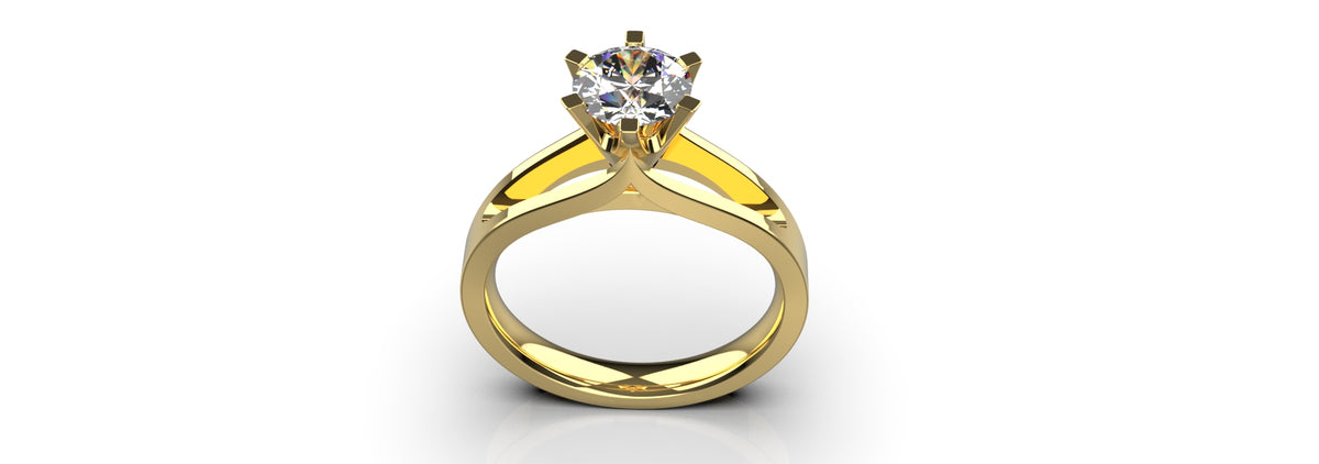 1ct Solitaire Split Shank Engagement Ring (DRS-008)