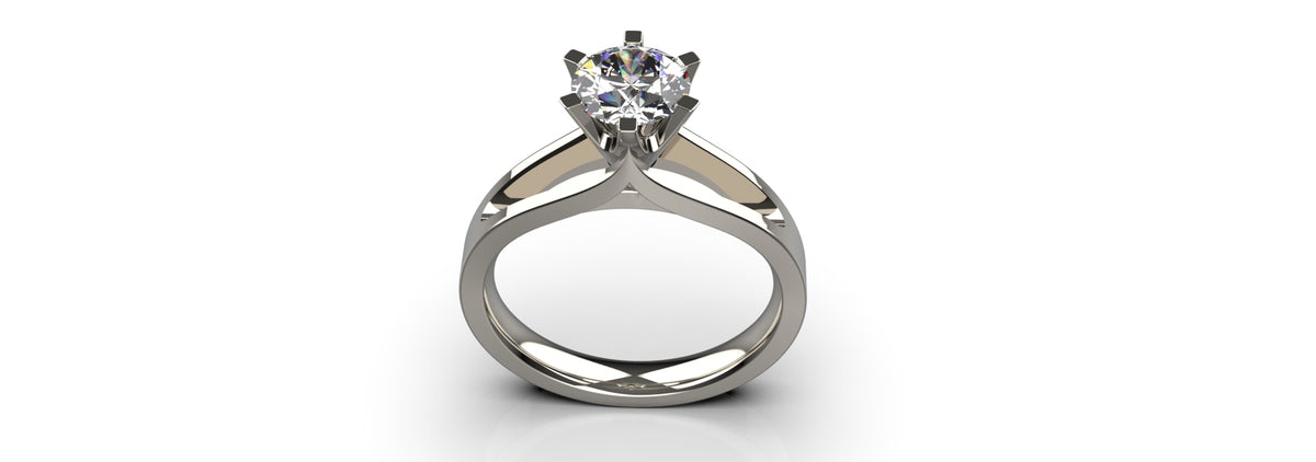 1ct Solitaire Split Shank Engagement Ring (DRS-008)