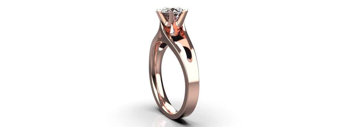 1ct Solitaire Split Shank Engagement Ring (DRS-008)