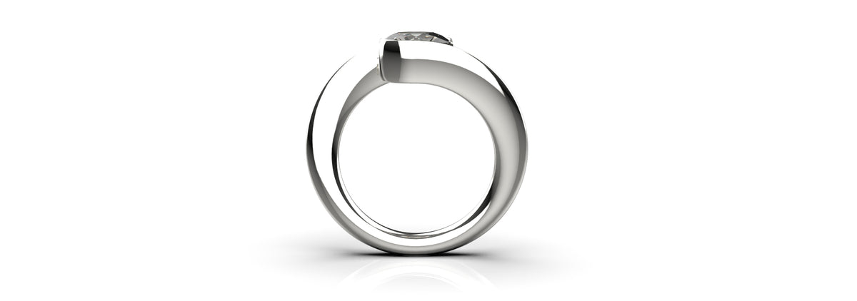 0.9ct Oval Tension Set Engagement Ring (ENG-006)