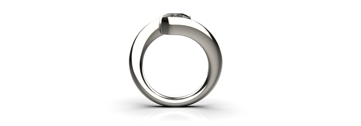 0.9ct Oval Tension Set Engagement Ring (ENG-006)