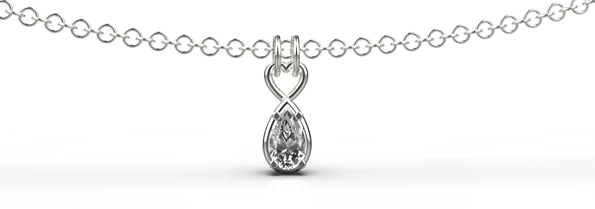 0.3ct Pear Shape Heart Detail Pendant (PEN-015)