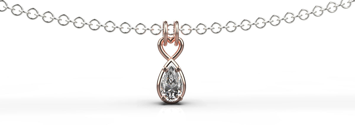 0.3ct Pear Shape Heart Detail Pendant (PEN-015)