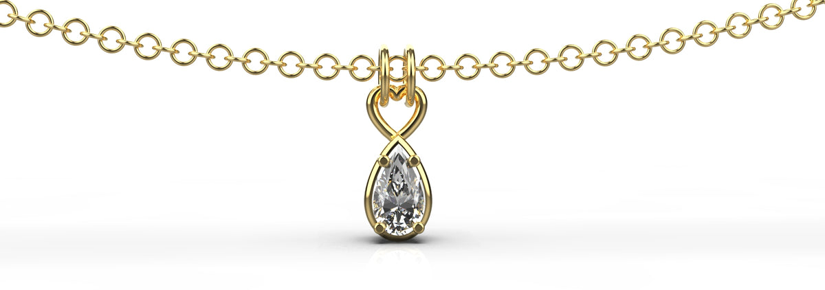 0.3ct Pear Shape Heart Detail Pendant (PEN-015)