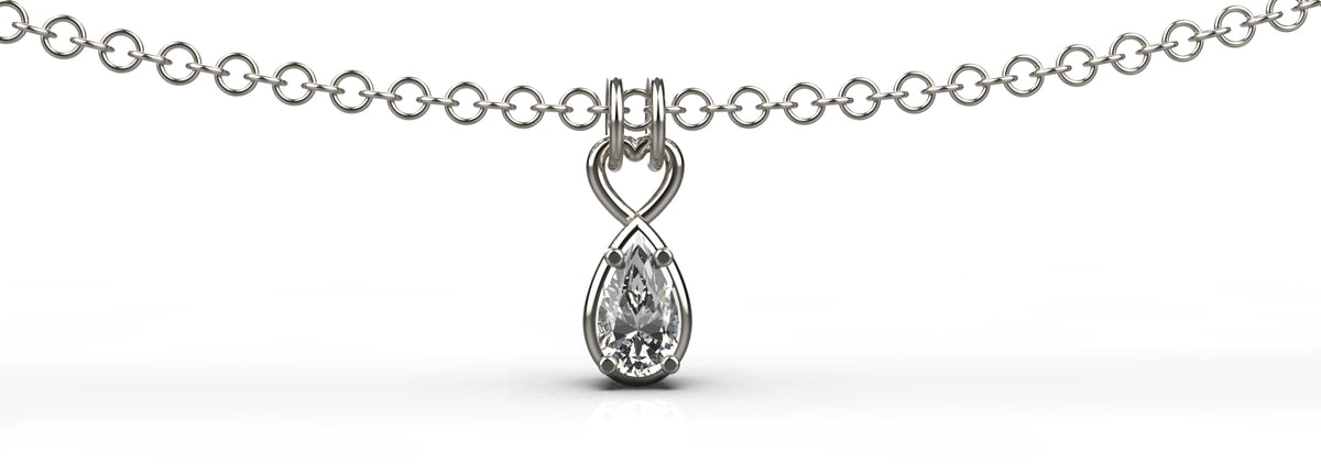 0.3ct Pear Shape Heart Detail Pendant (PEN-015)
