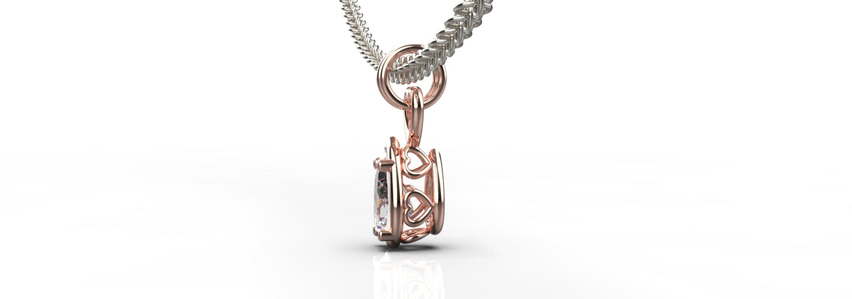 0.3ct Pear Shape Heart Detail Pendant (PEN-015)