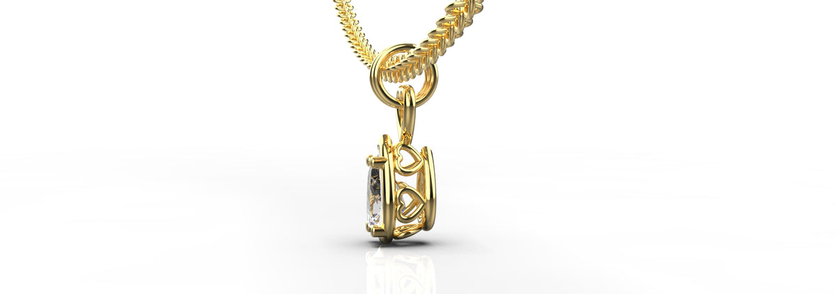 0.3ct Pear Shape Heart Detail Pendant (PEN-015)