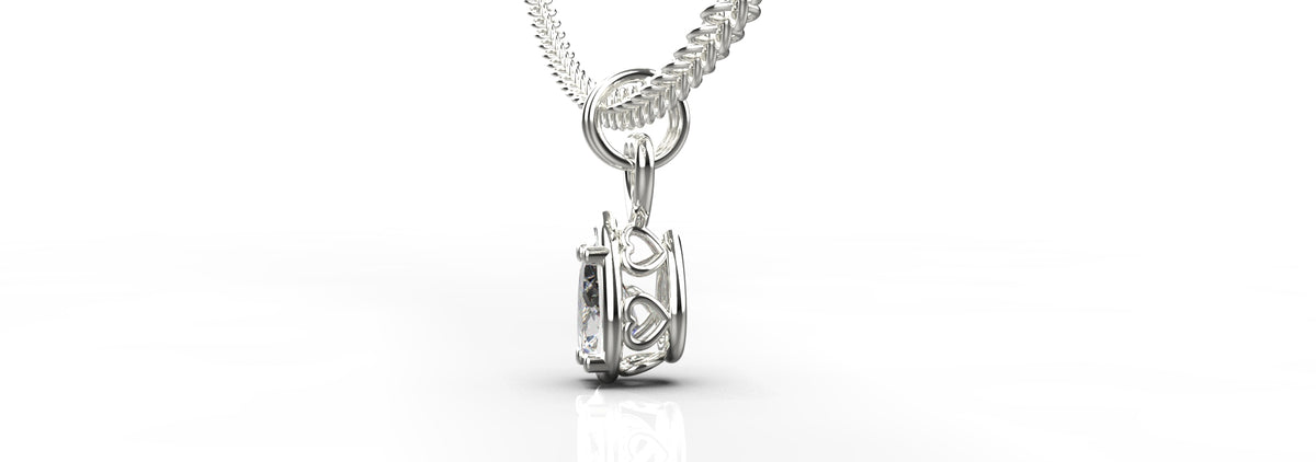 0.3ct Pear Shape Heart Detail Pendant (PEN-015)