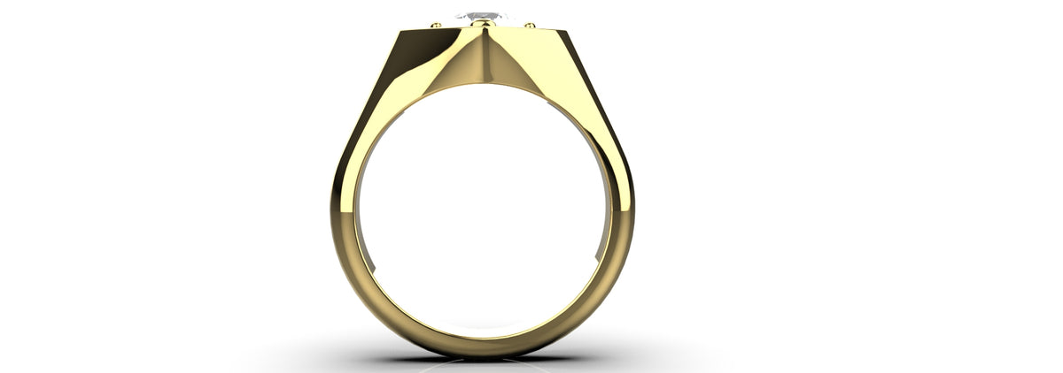 1ct Round Stone Star Set Ring (MENS-004)