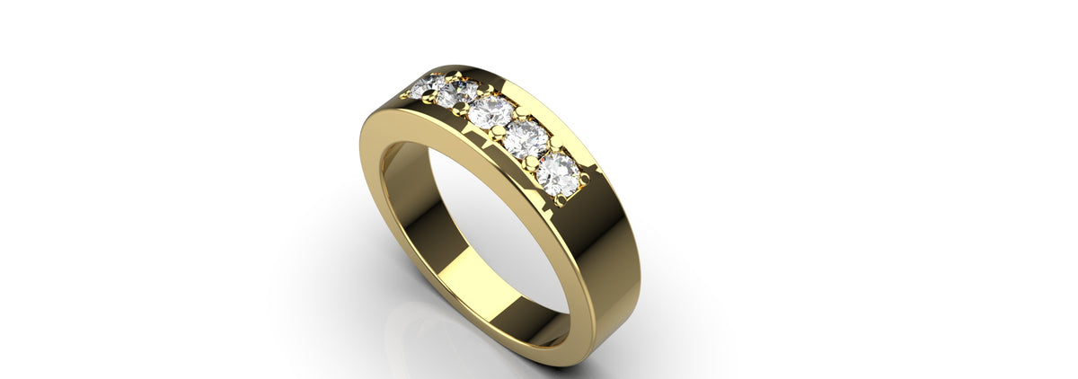 0.1ct 5 Stone Ring (MENS-005)