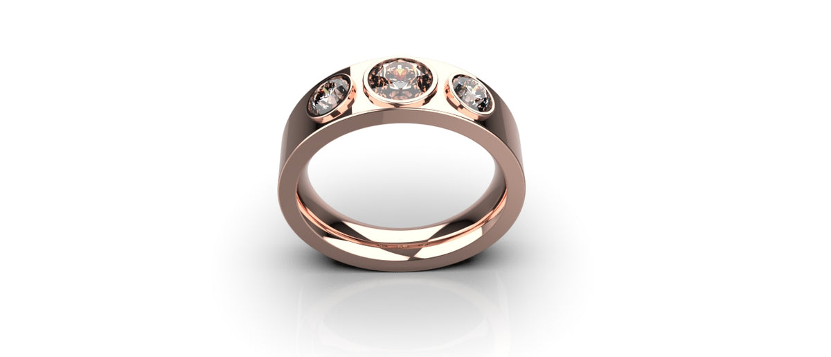 1ct Centre Stone With 0.5ct Side Stones Wedding Band (WED-005)