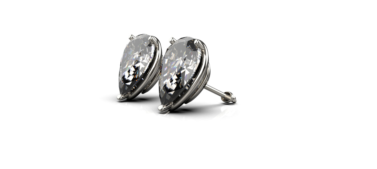 2 x 0.3ct Pear Shape Stone Earrings (EAR-014)
