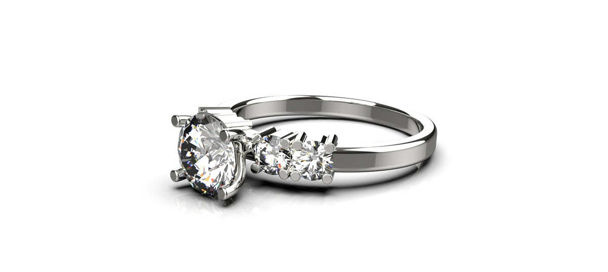 5 Stone Engagement Ring 1ct Stone with 0.1ct Stones (ENG-004)