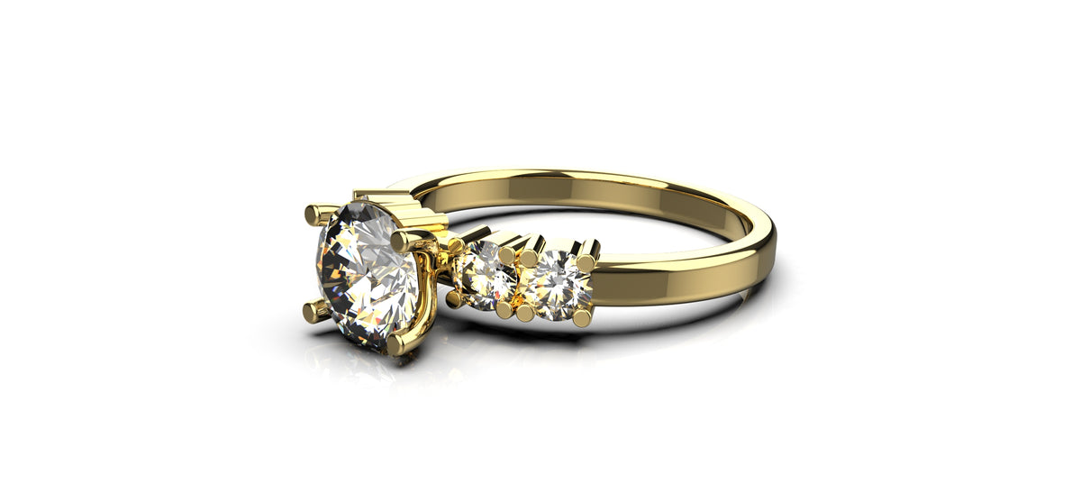 5 Stone Engagement Ring 1ct Stone with 0.1ct Stones (ENG-004)