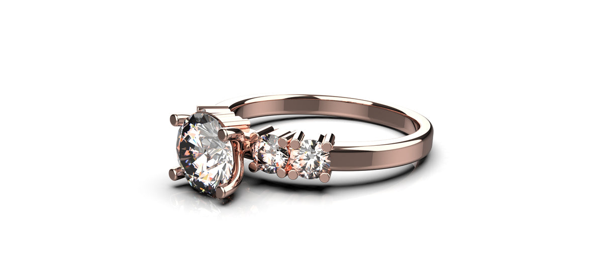 5 Stone Engagement Ring 1ct Stone with 0.1ct Stones (ENG-004)