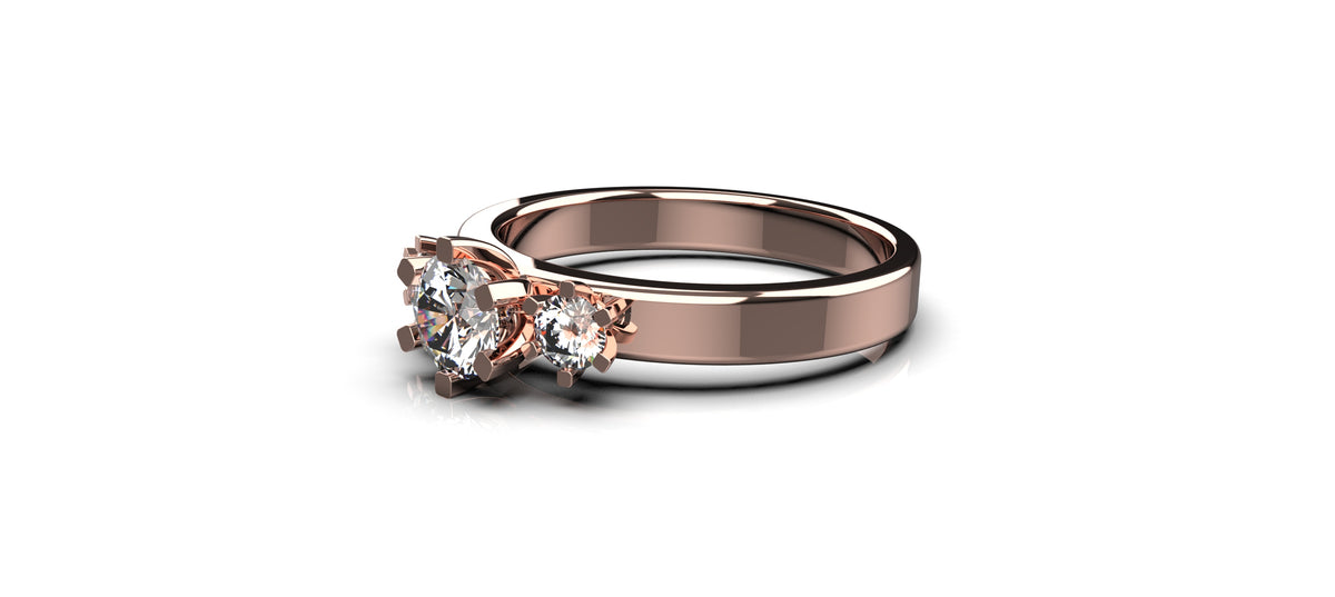 3 Stone 0.5ct and 0.1ct Engagement Ring (ENG-009)