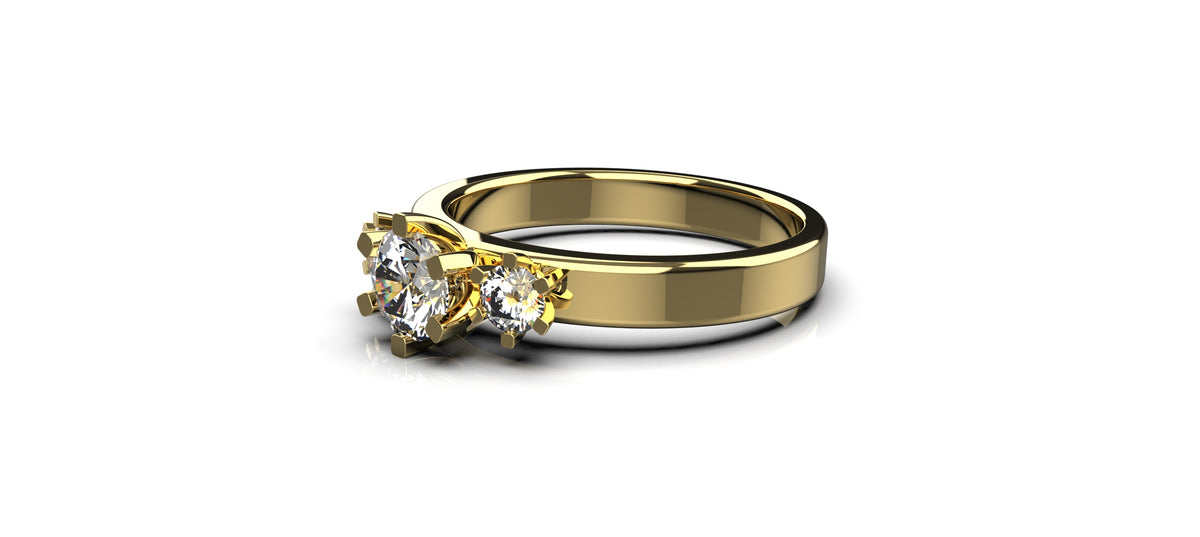 3 Stone 0.5ct and 0.1ct Engagement Ring (ENG-009)