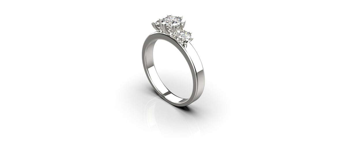 3 Stone 0.5ct and 0.1ct Engagement Ring (ENG-009)