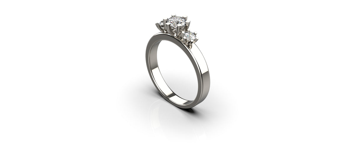 3 Stone 0.5ct and 0.1ct Engagement Ring (ENG-009)