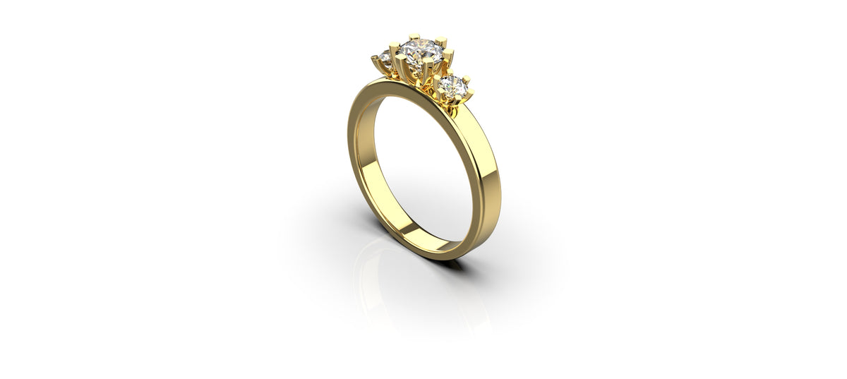 3 Stone 0.5ct and 0.1ct Engagement Ring (ENG-009)