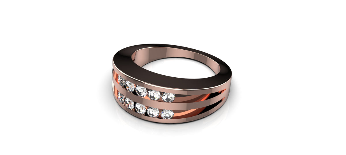 10 Stone Tension Set Engagement Ring (ENG-011)