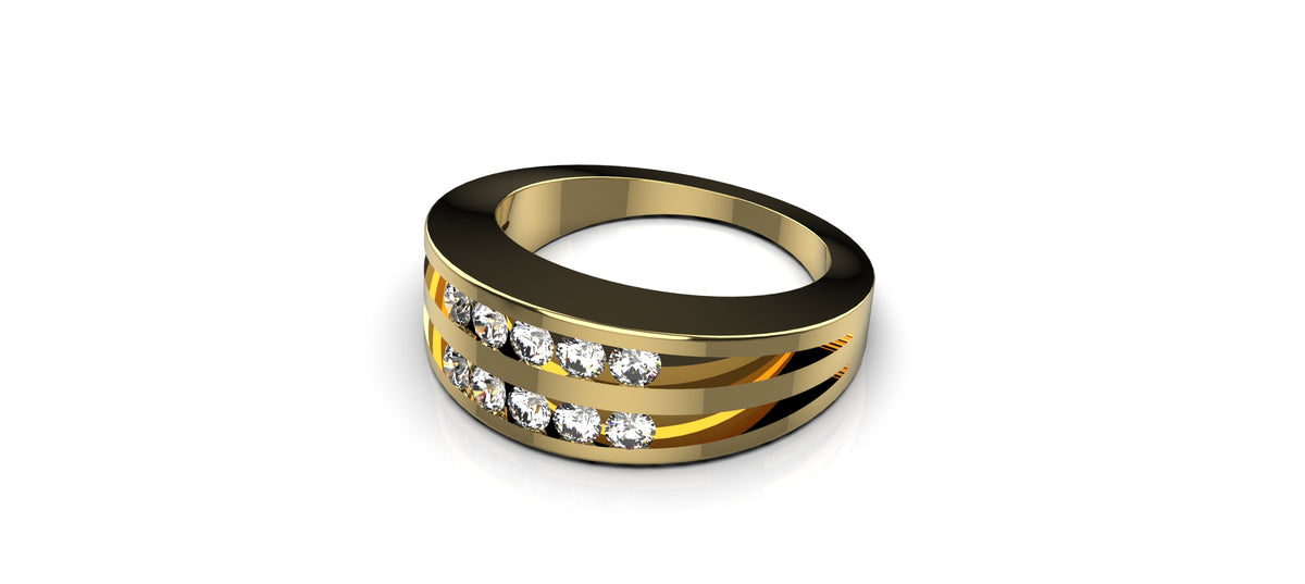 10 Stone Tension Set Engagement Ring (ENG-011)