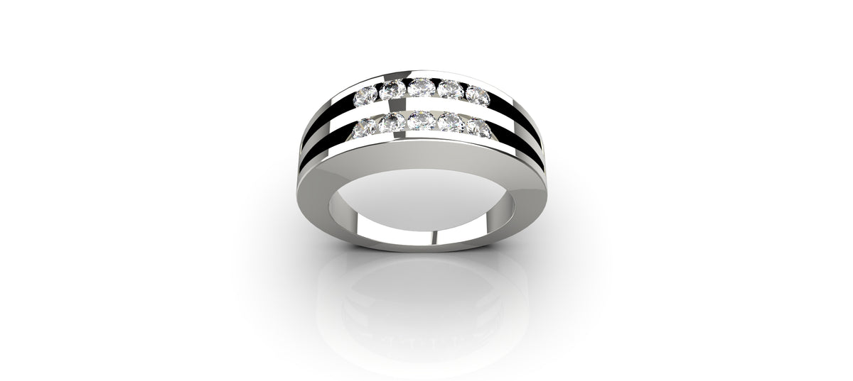 10 Stone Tension Set Engagement Ring (ENG-011)