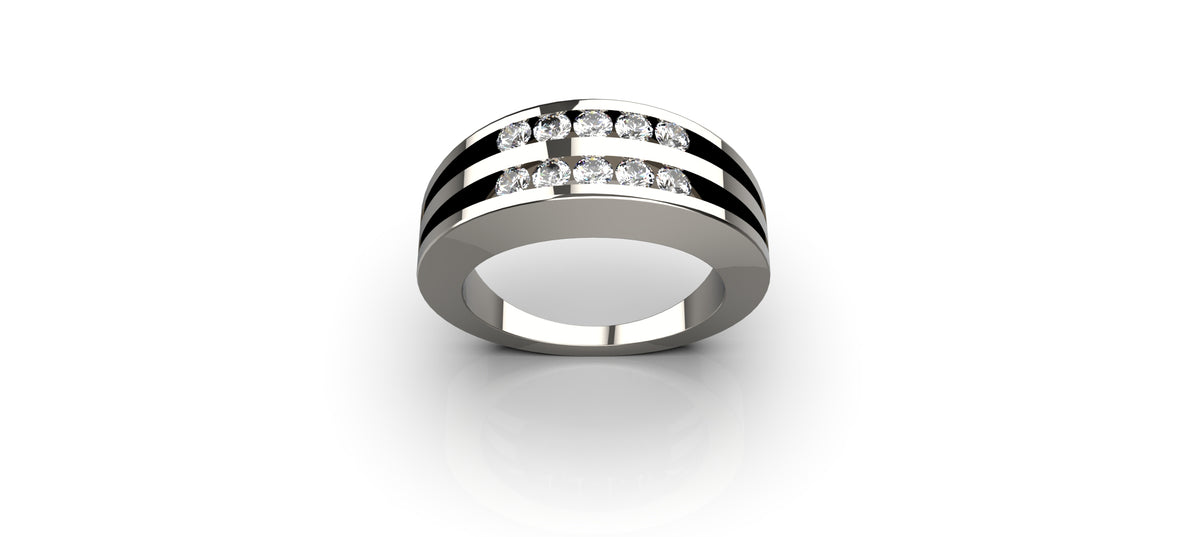 10 Stone Tension Set Engagement Ring (ENG-011)