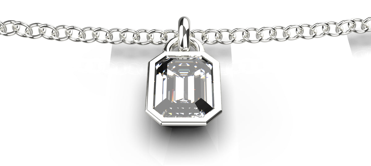 0.5ct Emerald Cut Stone Pendant (PEN-010)