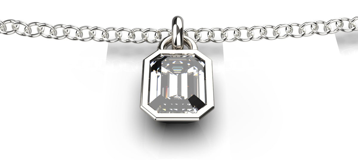 0.5ct Emerald Cut Stone Pendant (PEN-010)