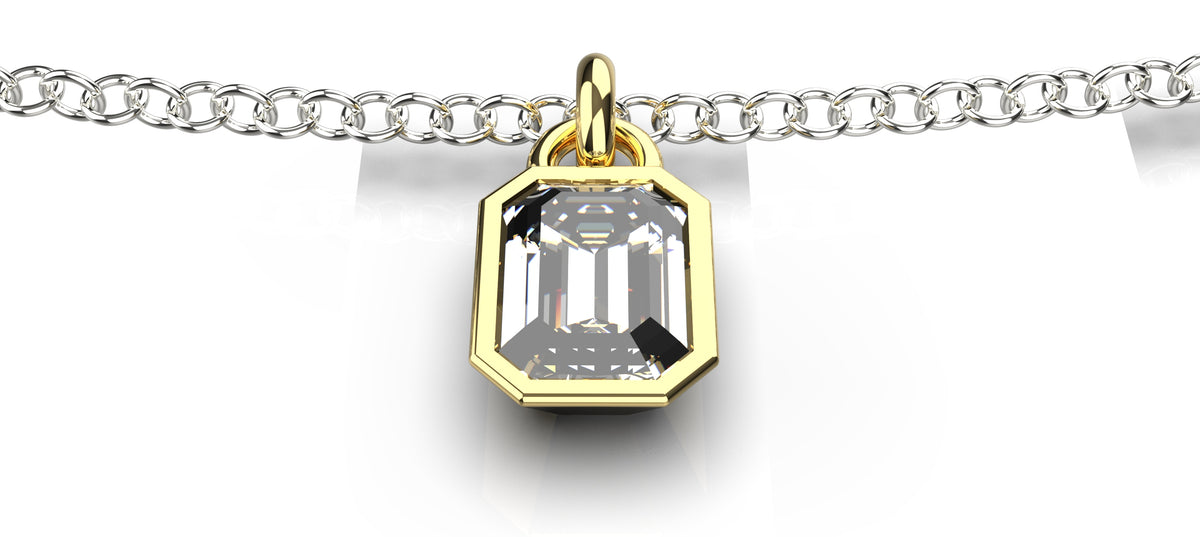 0.5ct Emerald Cut Stone Pendant (PEN-010)