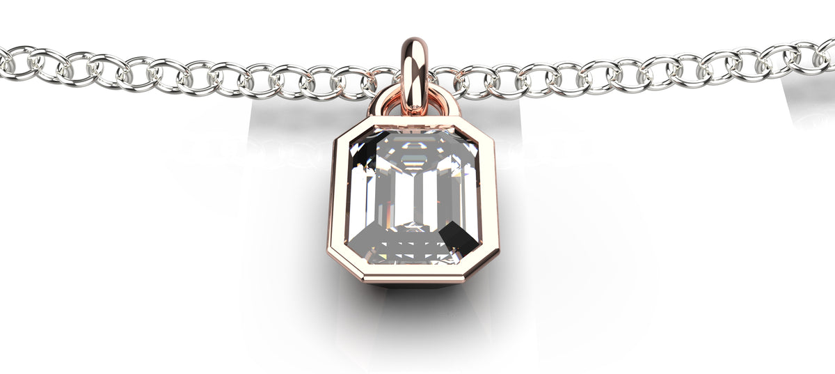 0.5ct Emerald Cut Stone Pendant (PEN-010)