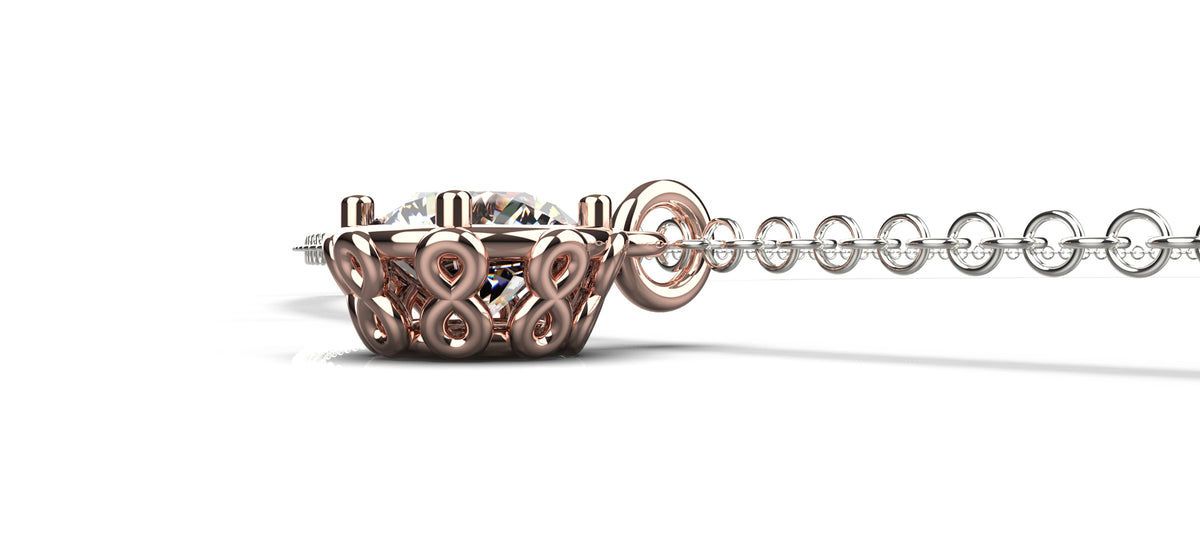 1ct Round Stone With Infinity Detail Pendant (PEN-018)