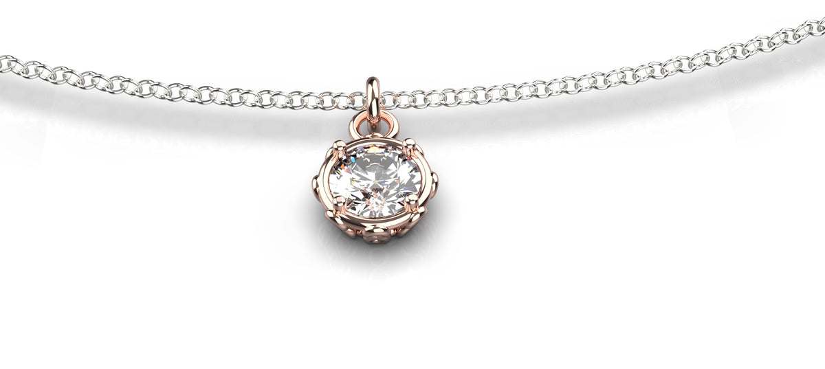 1ct Round Stone With Infinity Detail Pendant (PEN-018)