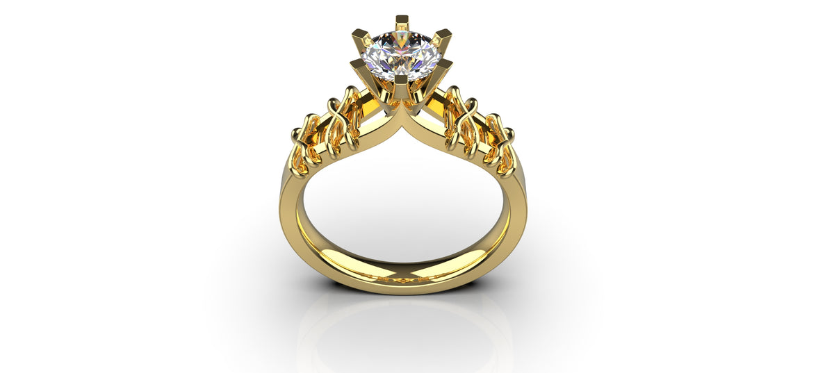 1ct Decorative Solitaire Engagement Ring (ENG-022)