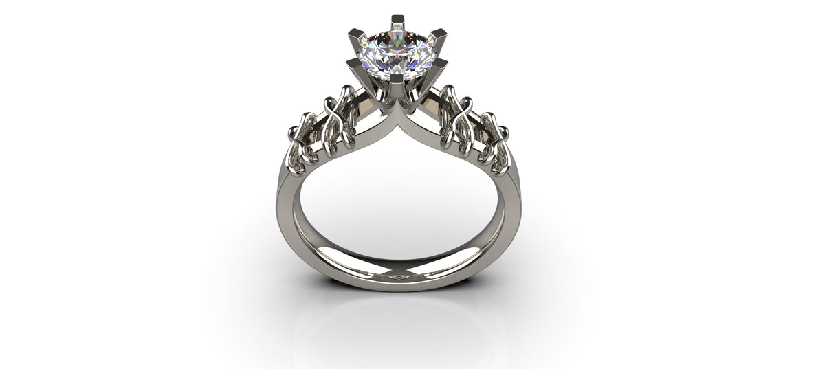 1ct Decorative Solitaire Engagement Ring (ENG-022)