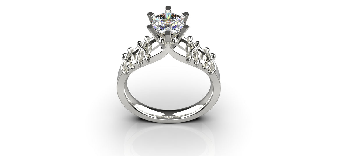 1ct Decorative Solitaire Engagement Ring (ENG-022)