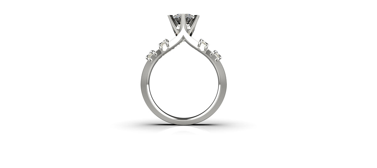 5 Stone Engagement Ring 1ct Stone with 0.1ct Stones (ENG-004)