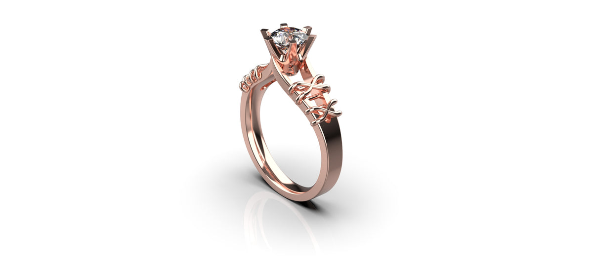 1ct Decorative Solitaire Engagement Ring (ENG-022)