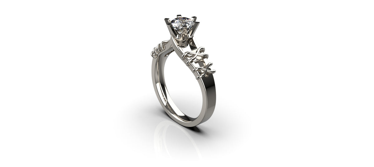 1ct Decorative Solitaire Engagement Ring (ENG-022)