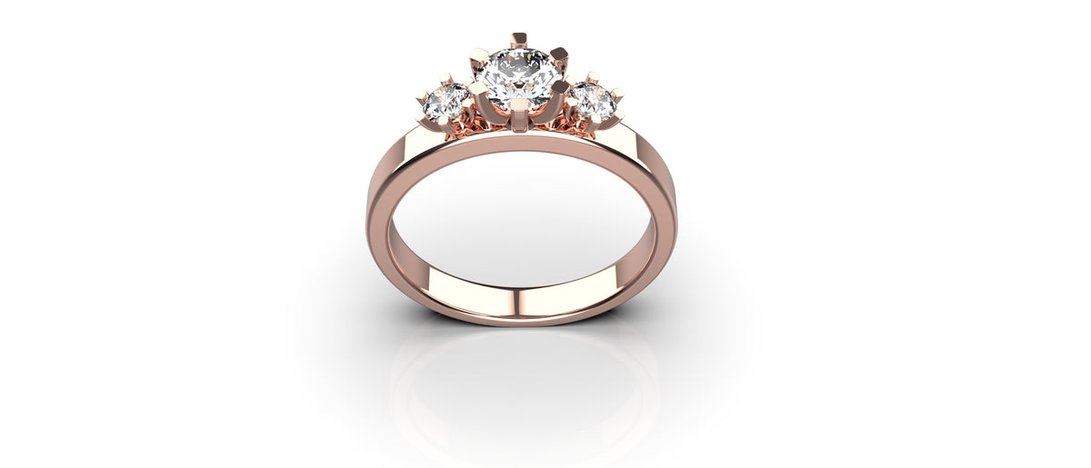 3 Stone 0.5ct and 0.1ct Engagement Ring (ENG-009)