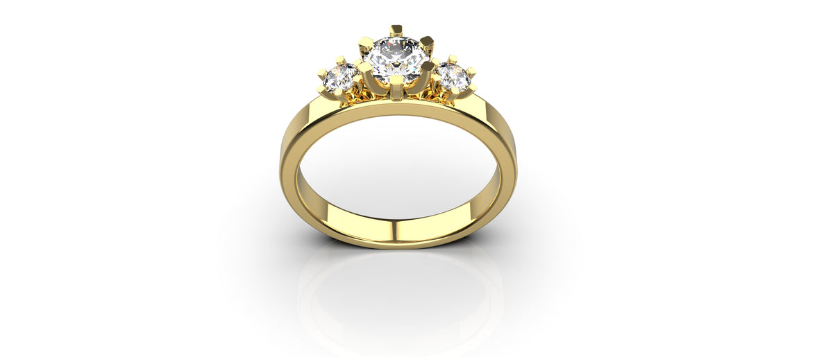 3 Stone 0.5ct and 0.1ct Engagement Ring (ENG-009)