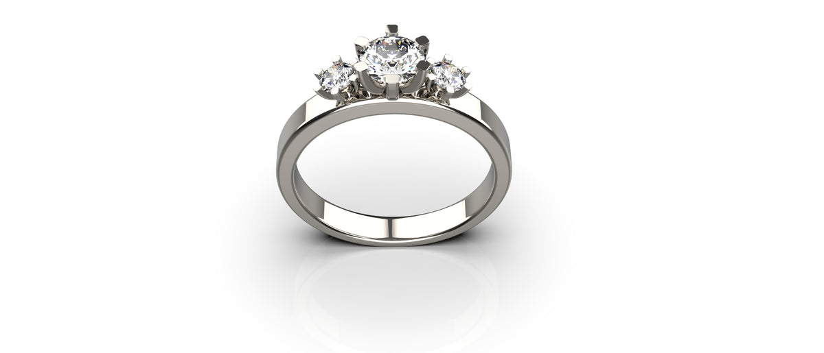 3 Stone 0.5ct and 0.1ct Engagement Ring (ENG-009)