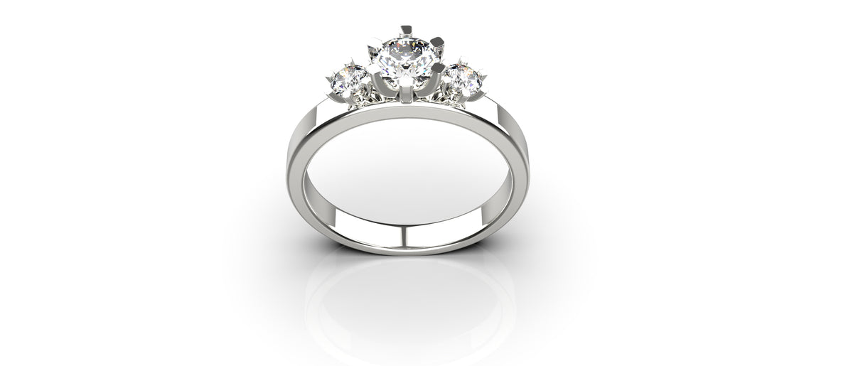 3 Stone 0.5ct and 0.1ct Engagement Ring (ENG-009)