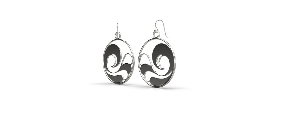 Round Wave Detail Earrings (IBC-002)